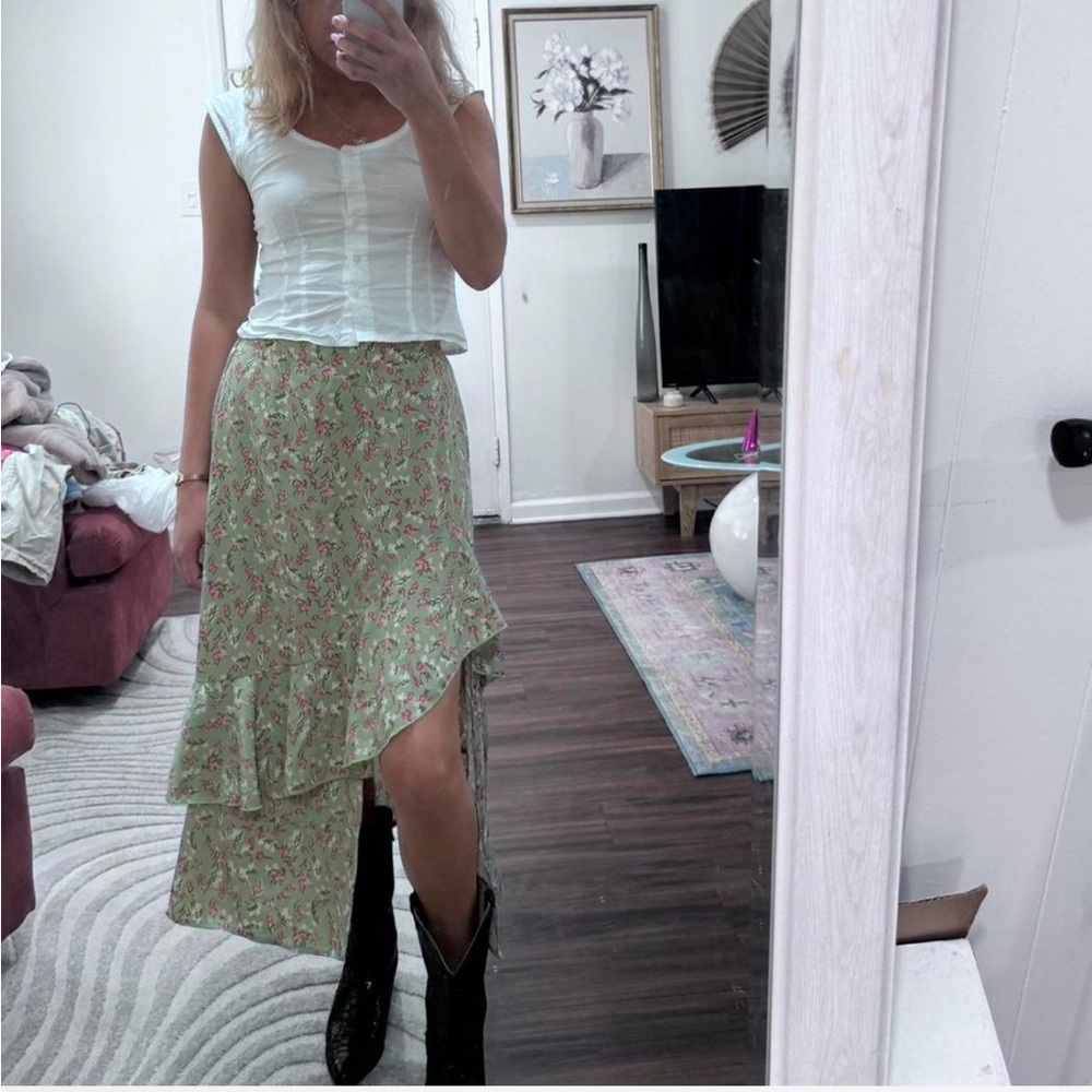 Gorgeous Vintage Floral Layered Maxi Skirt Brand New